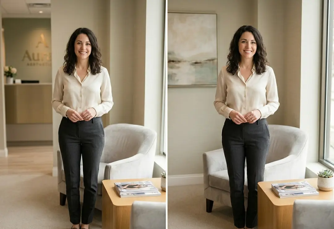 Confident patient after buttock implant removal surgery with natural-looking body contour results