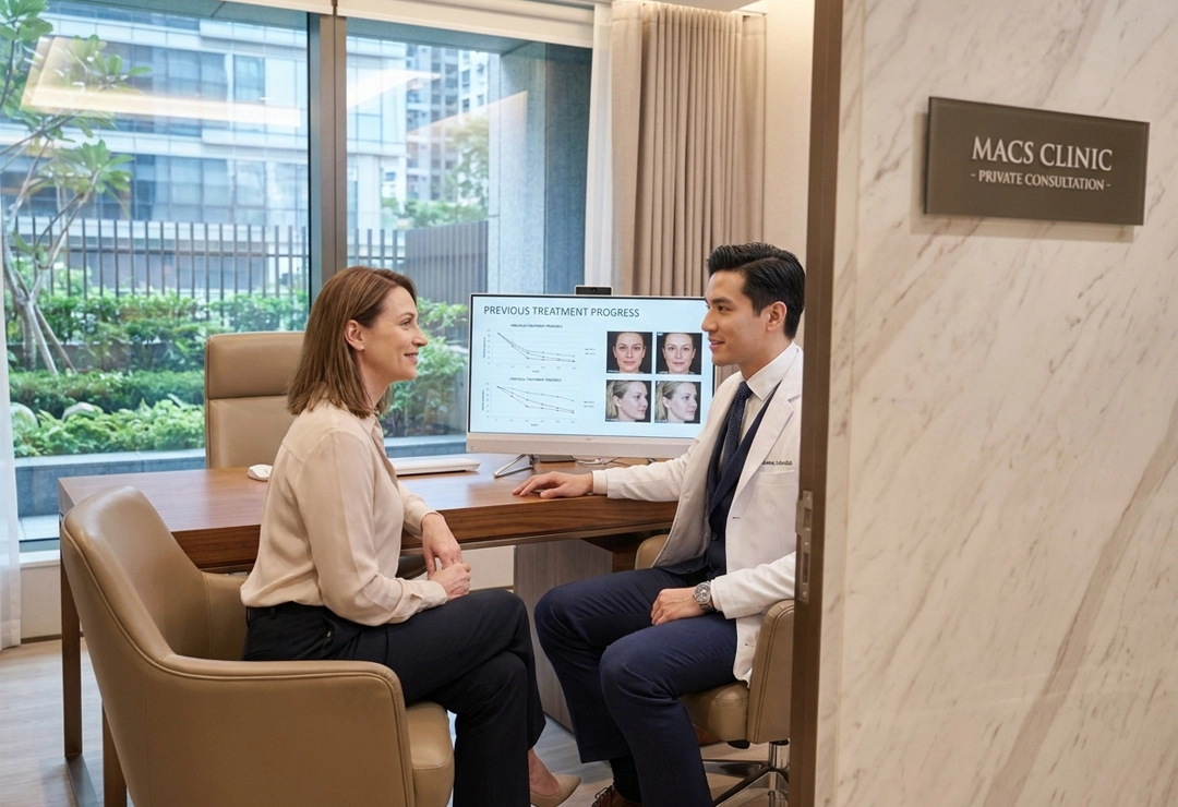 Return patient attending a consultation at MACS Clinic for ongoing treatment review