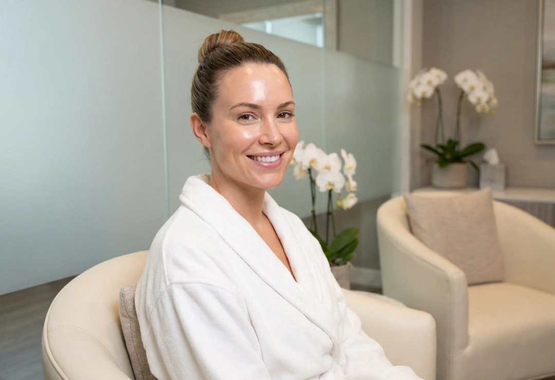Confident patient after laser hair removal treatment with smooth and hair-free skin