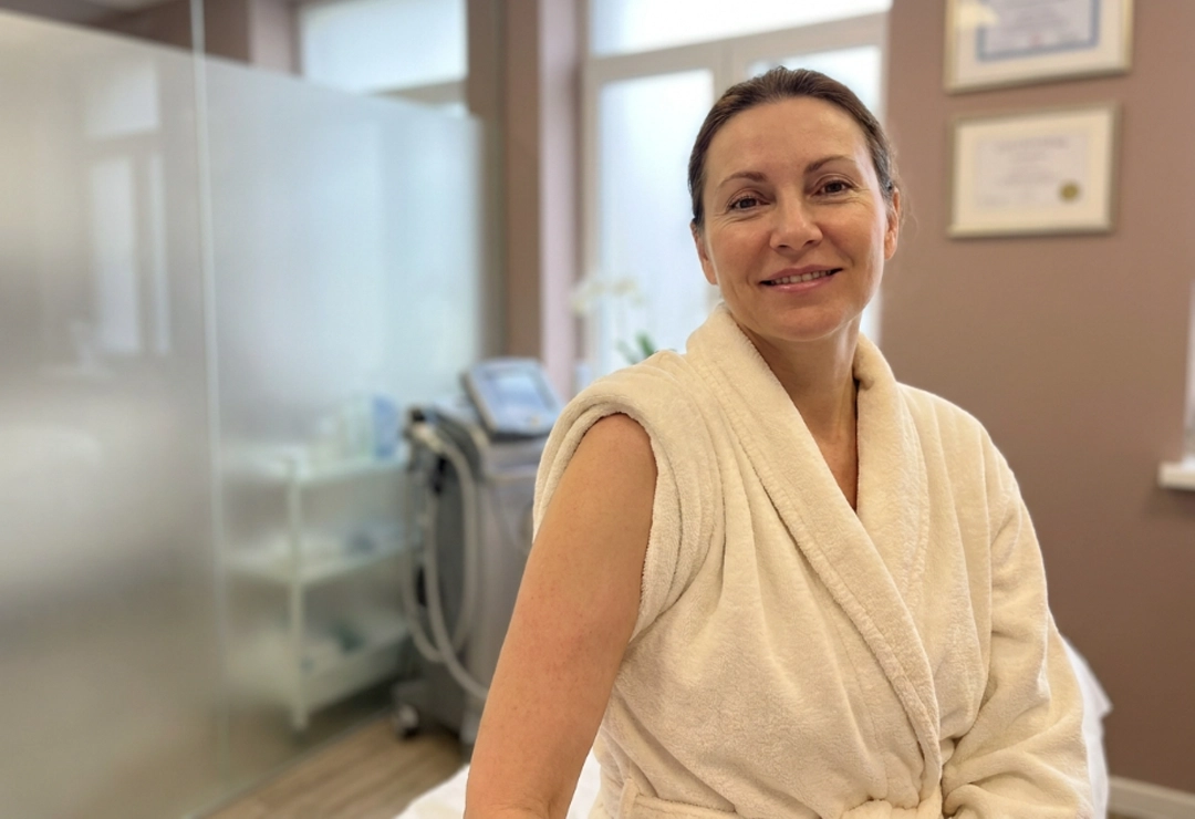 Confident patient after Morpheus8 body sculpting treatment with firmer and smoother-looking skin