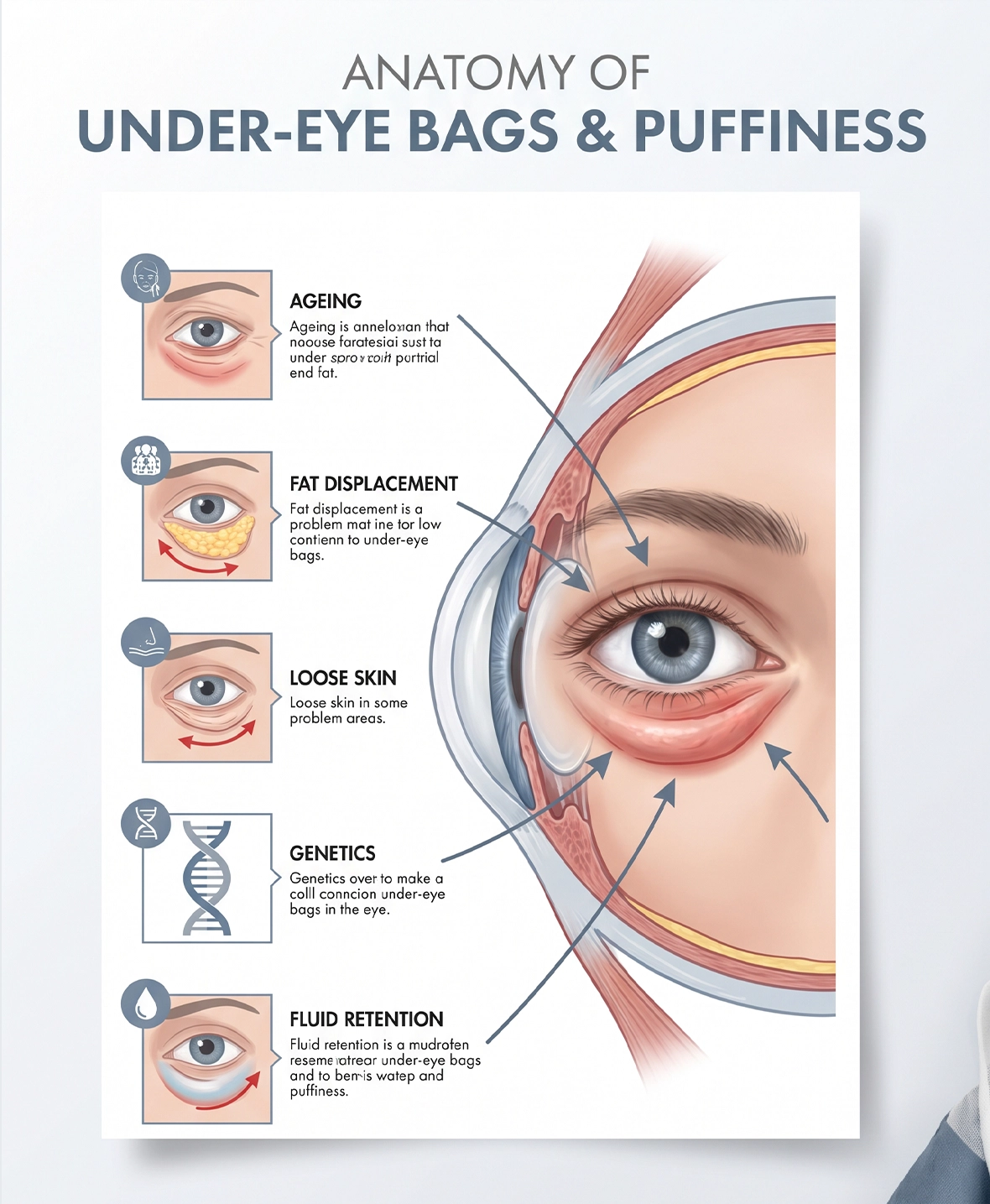 Common causes of under-eye bags and puffiness treated with lower blepharoplasty