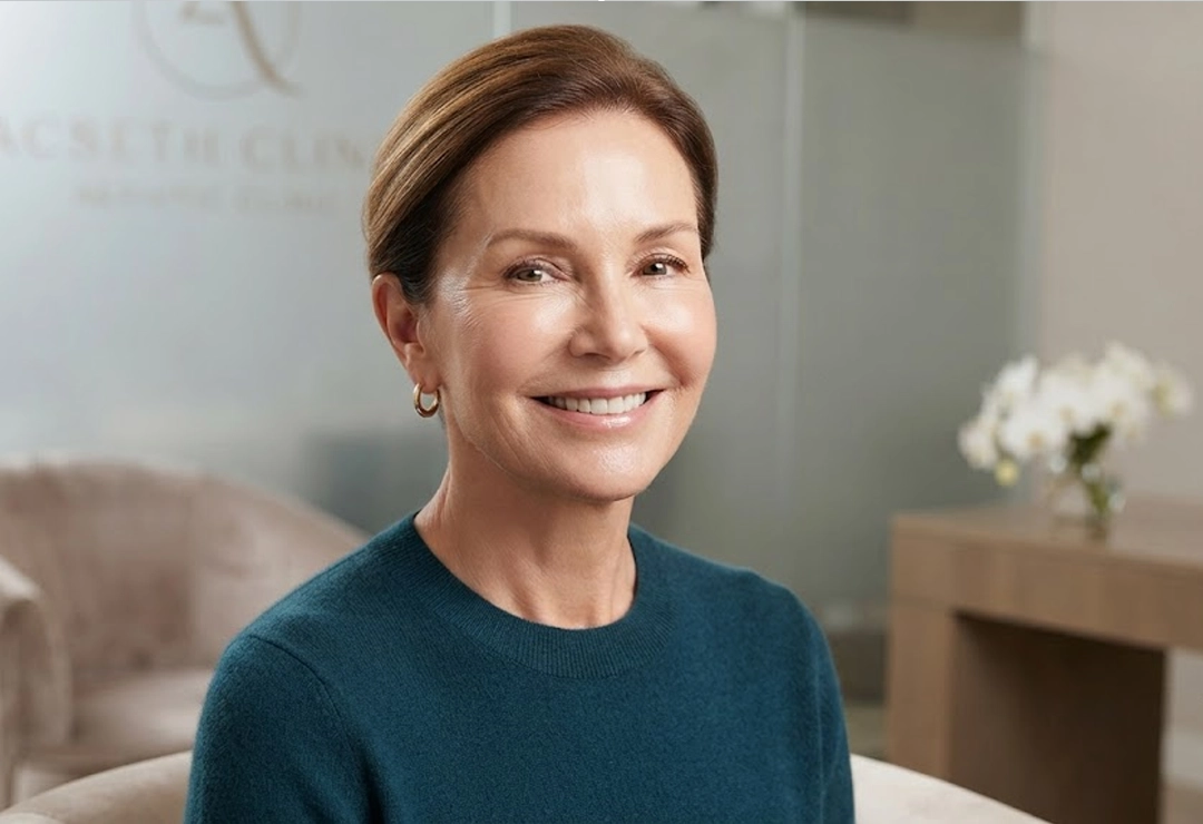 Confident patient after deep plane facelift with natural and rejuvenated facial contours