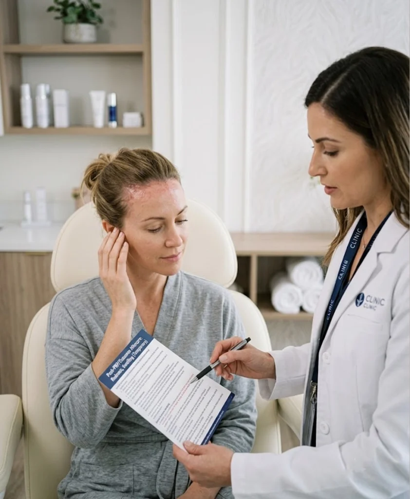 Temporary redness or swelling during recovery after non-surgical hair falling treatment