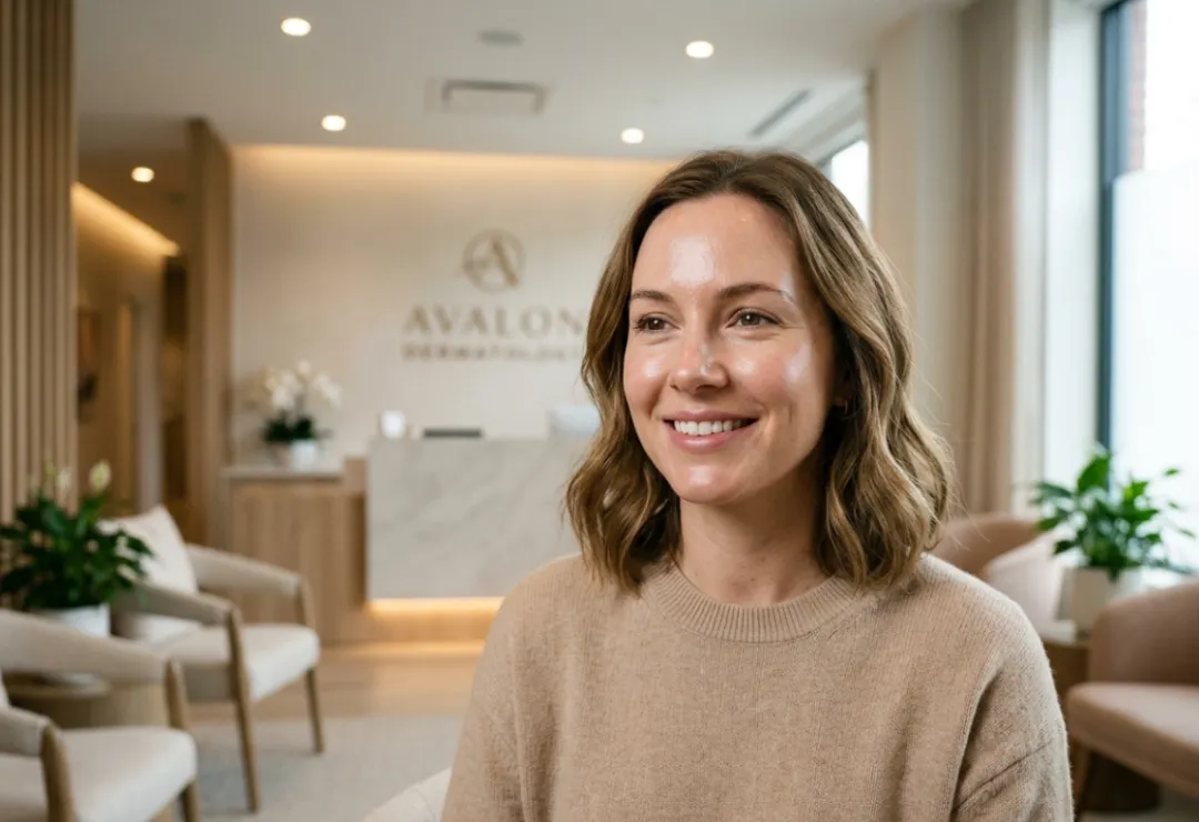 Confident patient after skin cyst removal with clear and healthy-looking skin